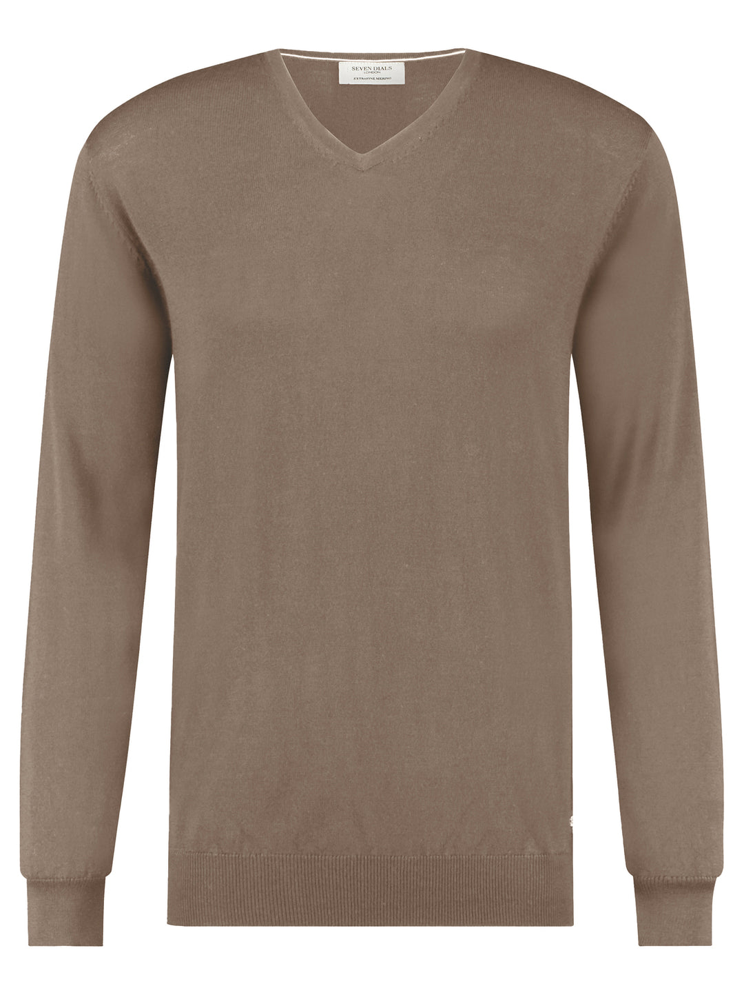 Seven Dials Jaydon V-neck pullover-100% wol-HEREN TRUIEN & VESTEN-Beige