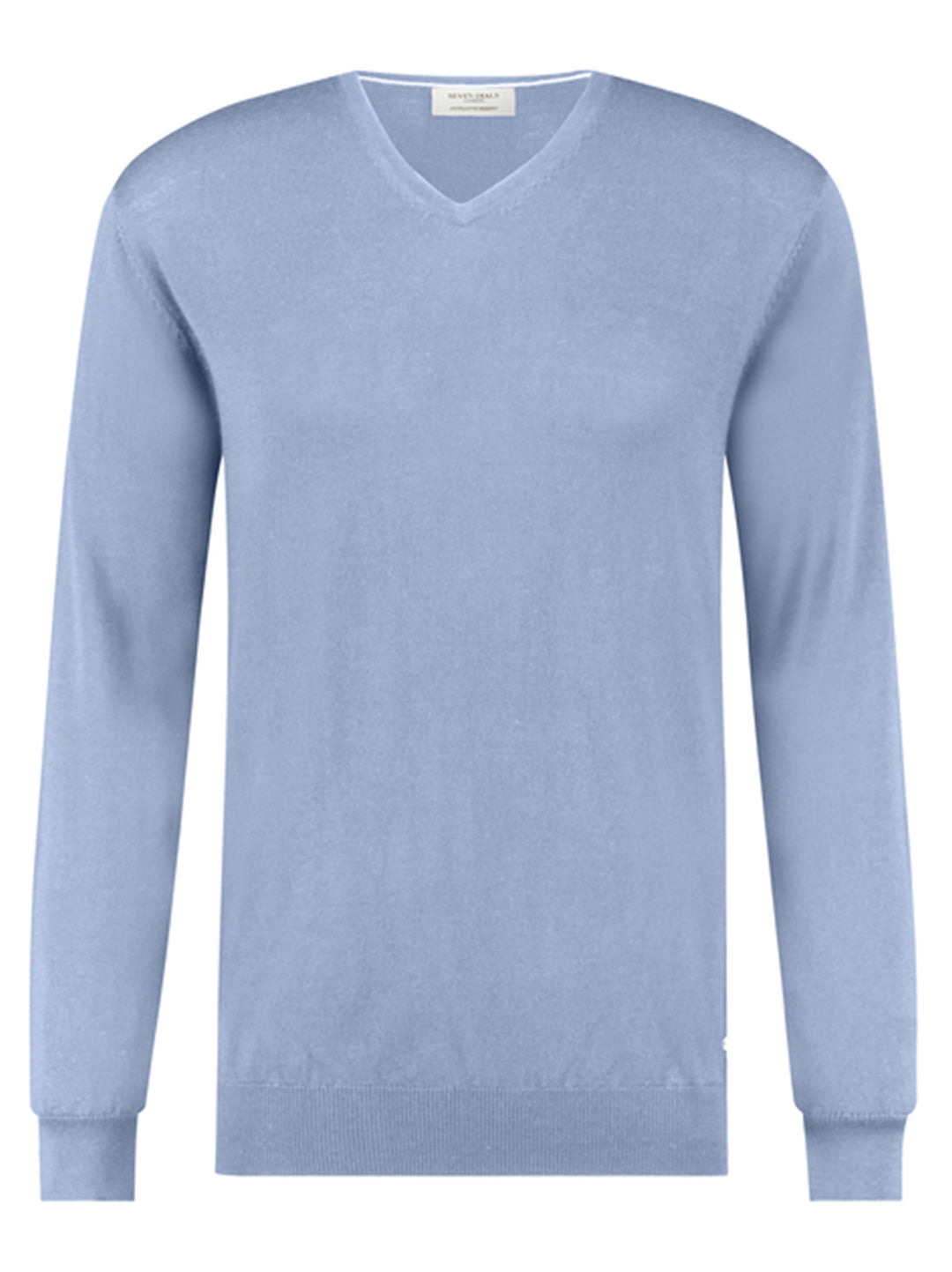 Seven Dials Jaydon V-neck pullover-100% wol-HEREN TRUIEN & VESTEN-Blauw