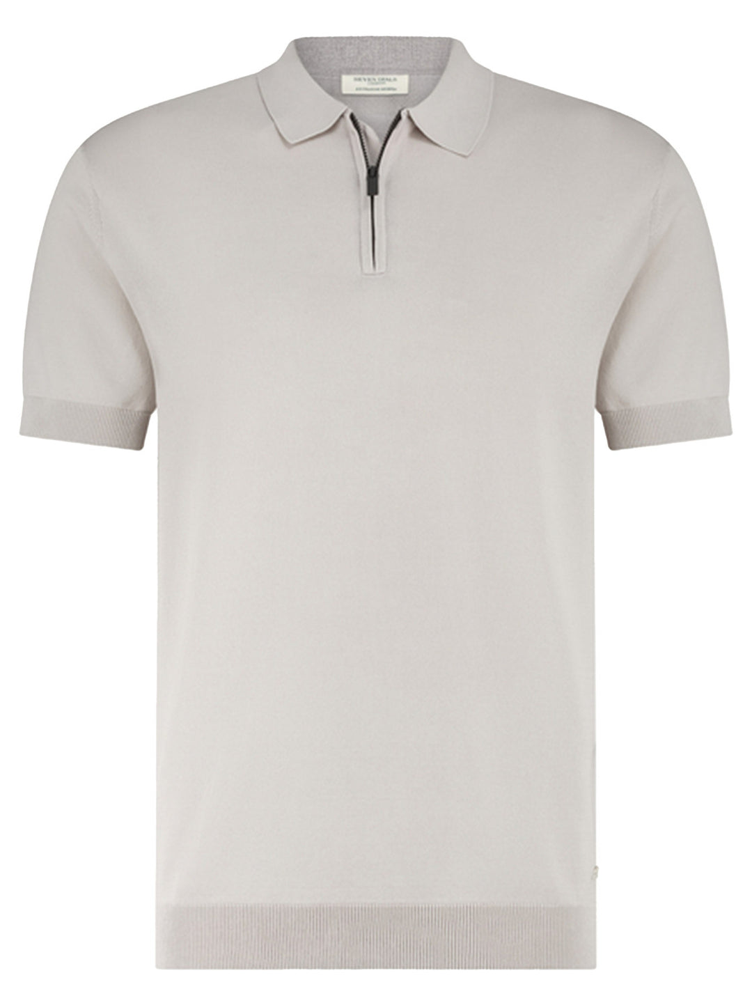 Seven Dials Osric gebreide polo – Grijs-65% viscose, 35% nylon-HEREN POLO'S & T-SHIRTS-Grijs