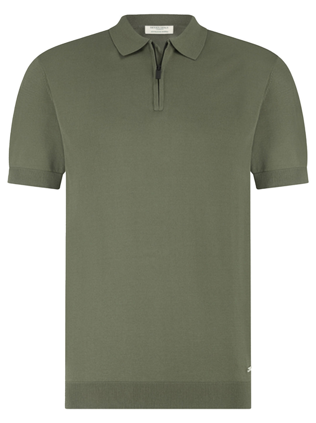 Seven Dials Osric gebreide polo – Groen-65% viscose, 35% nylon-HEREN POLO'S & T-SHIRTS-Groen