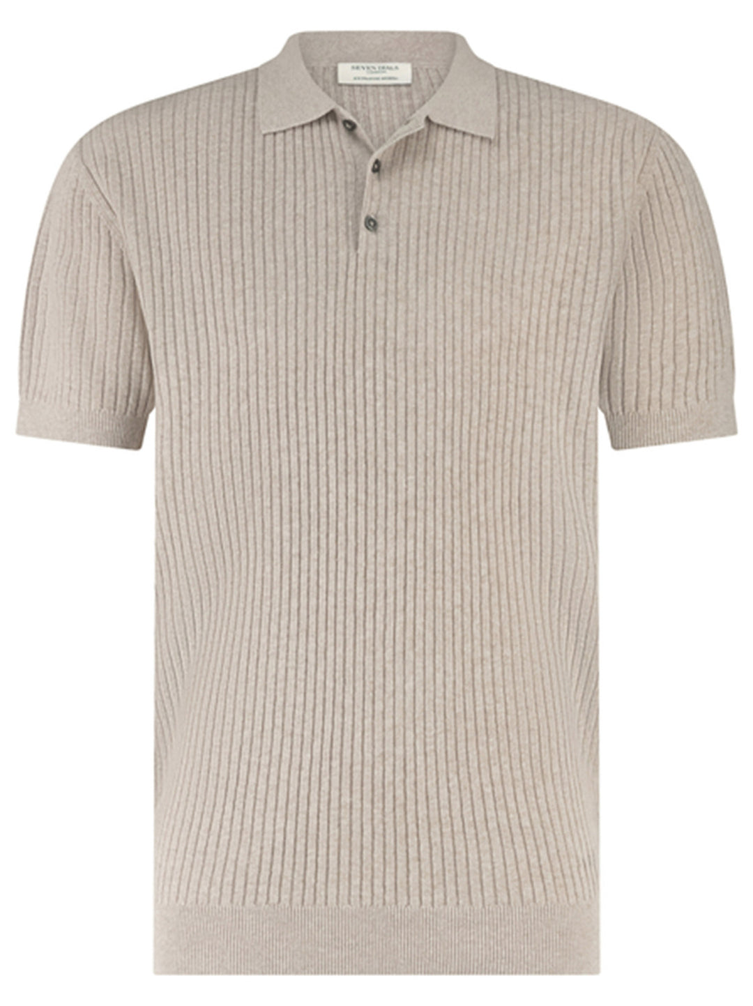 Seven Dials Rio linnen polo – Beige-55% linnen, 45% katoen-HEREN POLO'S & T-SHIRTS-Beige
