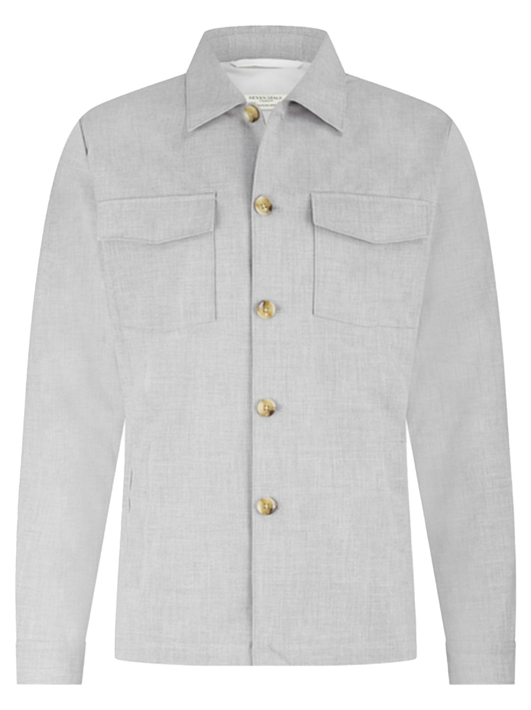 Seven Dials Ronan overshirt – Grijs-66% polyester, 28% viscose, 6% elastaan-HEREN SHIRTS-Grijs