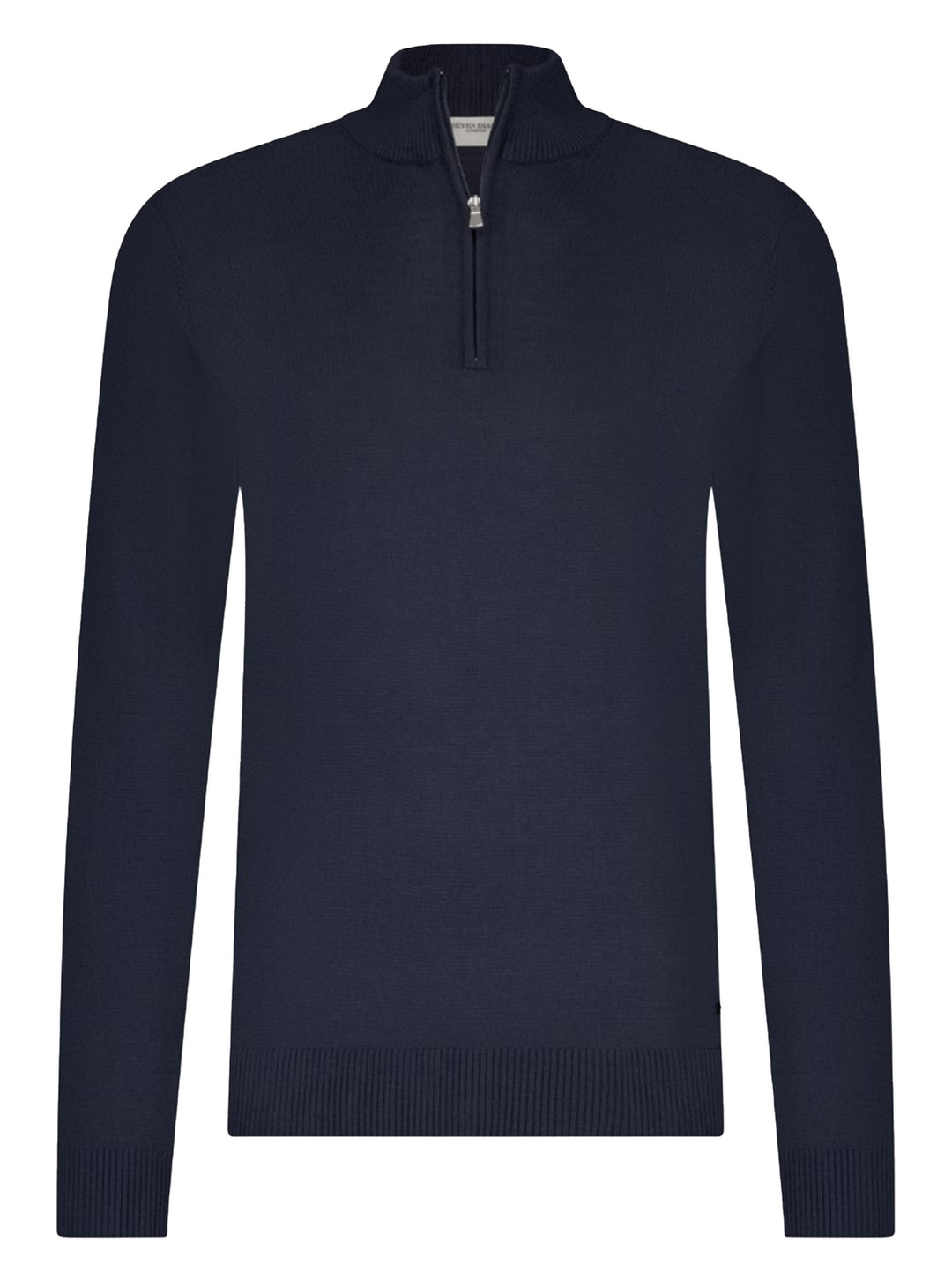 Seven Dials Saul Halfzip Trui – Blauw-100% wol-HEREN TRUIEN & VESTEN-Blauw