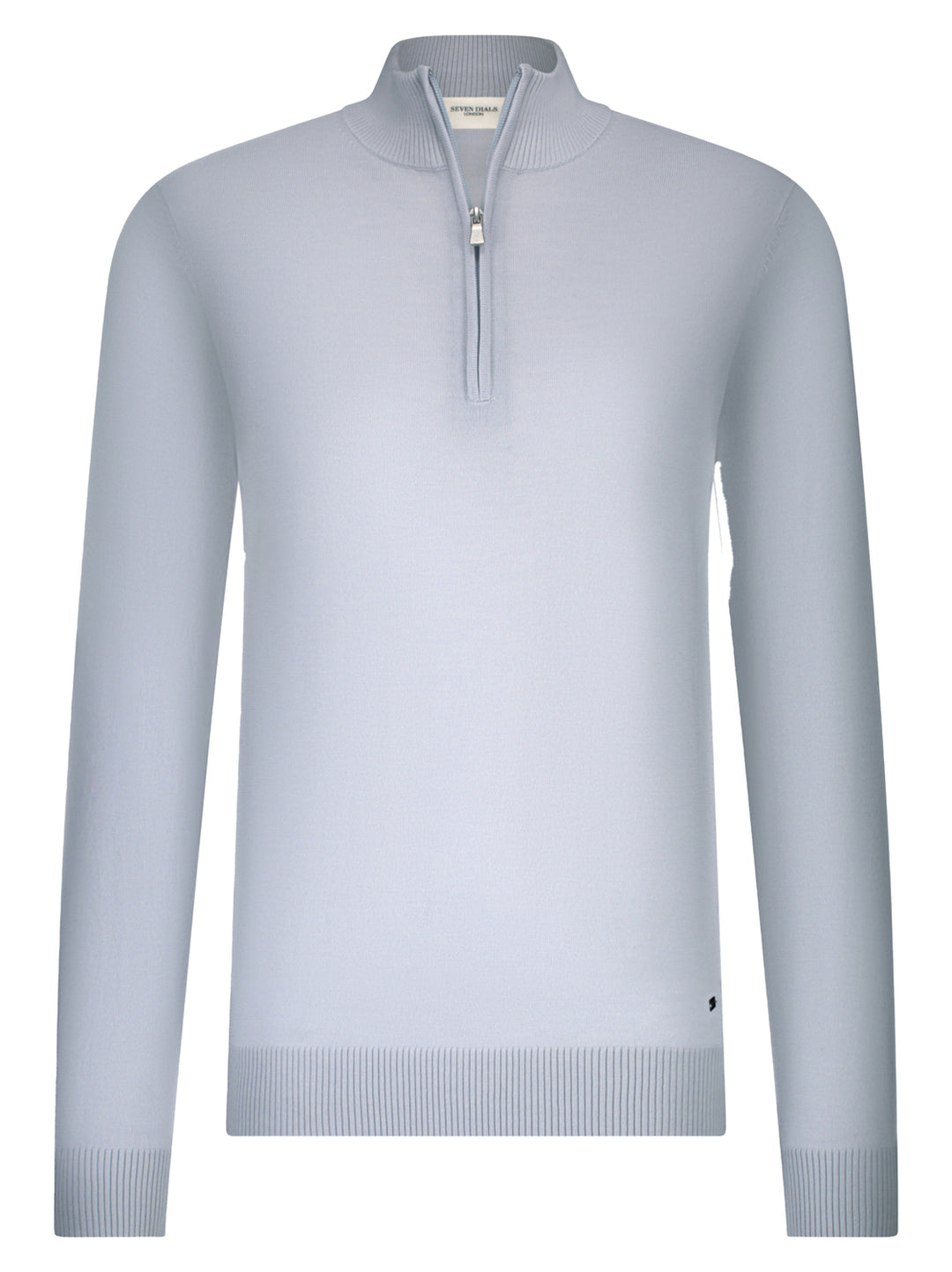 Seven Dials Saul Halfzip Trui – Blauw-100% wol-HEREN TRUIEN & VESTEN-Blauw