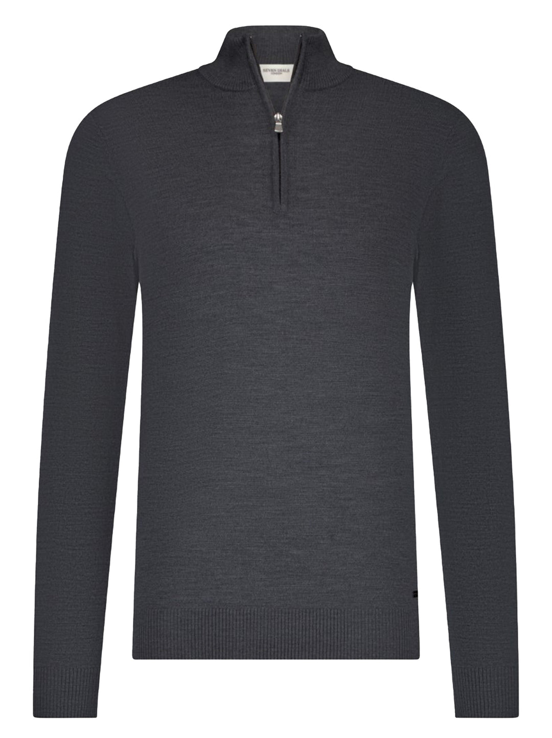 Seven Dials Saul Halfzip Trui – Grijs-100% wol-HEREN TRUIEN & VESTEN-Grijs