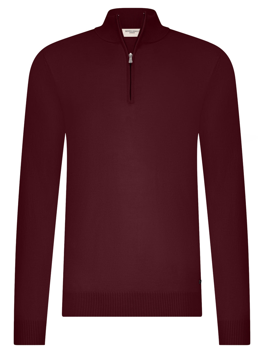 Seven Dials Saul Merino Half Zip – Bordeaux-100% merino wol-HEREN TRUIEN & VESTEN-Bordeaux