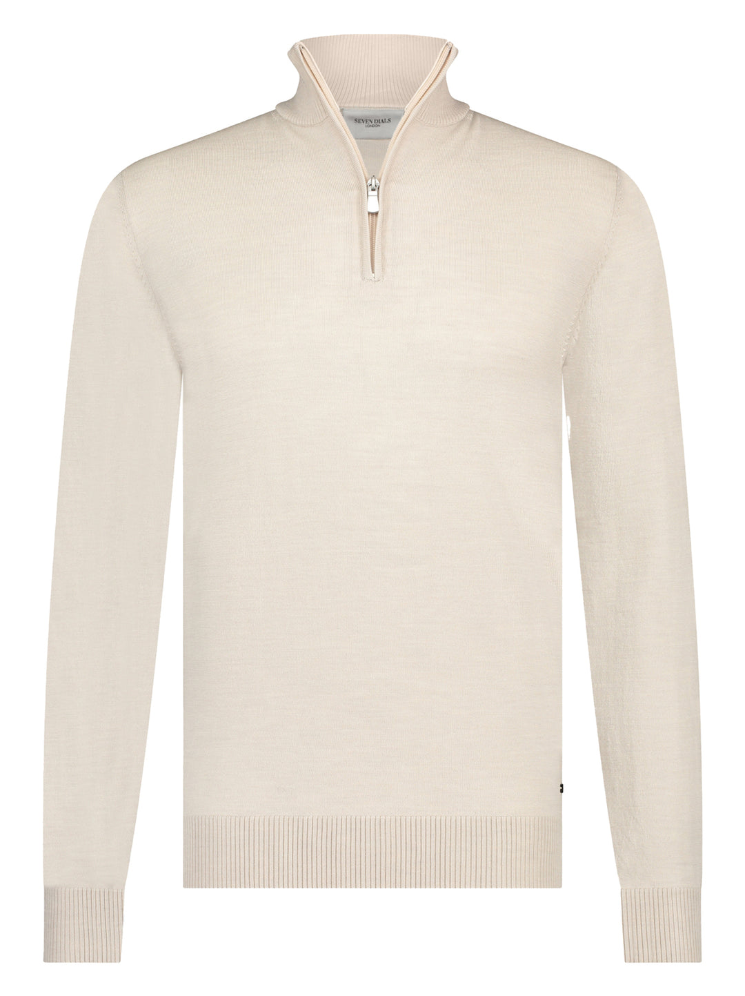 Seven Dials Saul Merino Halfzip Trui – Beige-100% wol-HEREN TRUIEN & VESTEN-Beige