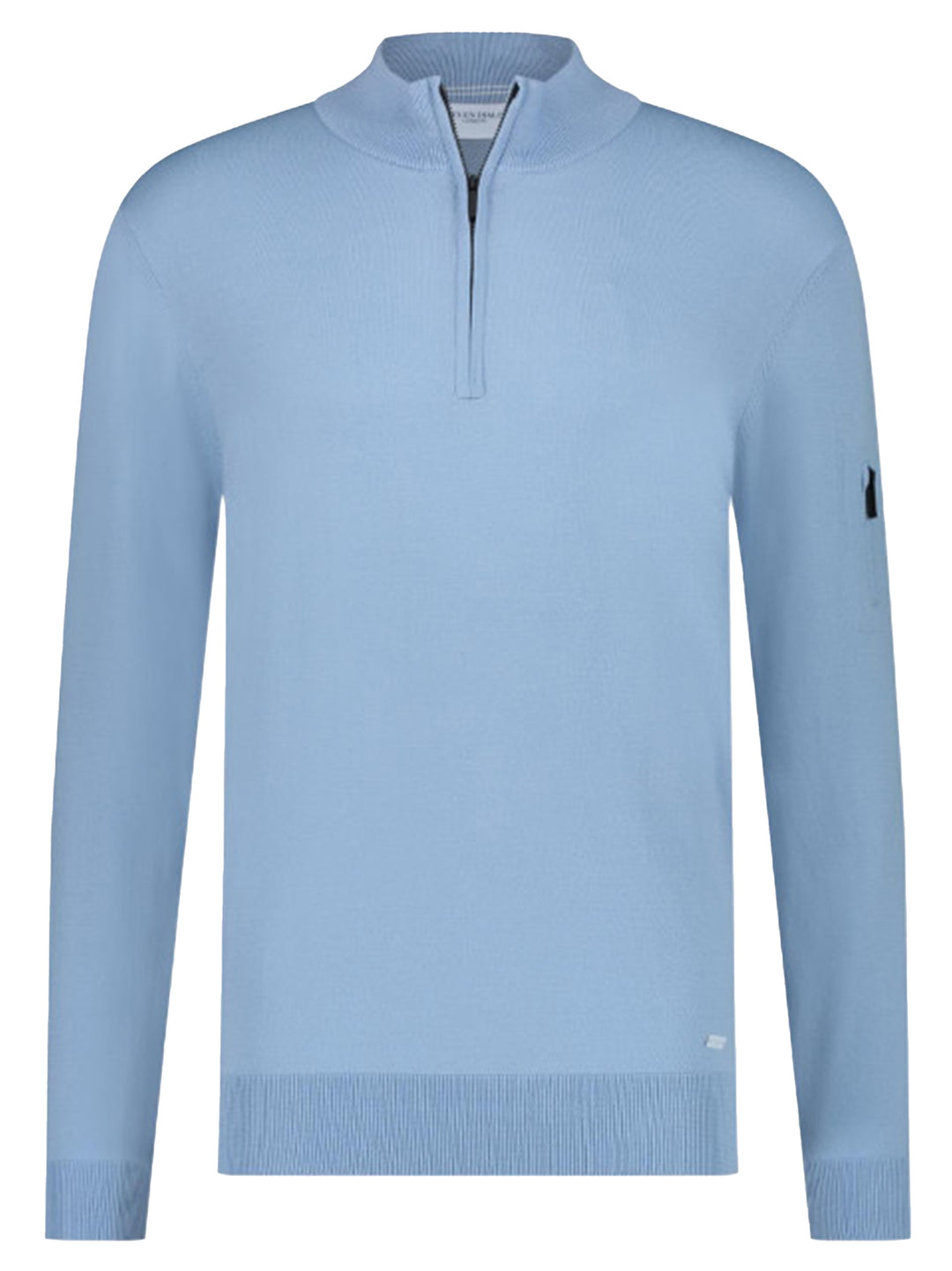 Seven Dials Saul trui met ritskraag-100% wol-HEREN TRUIEN & VESTEN-Blauw