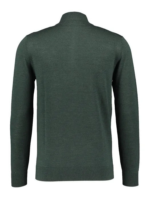 Seven Dials Saul trui met ritskraag-100% wol-HEREN TRUIEN & VESTEN-Groen