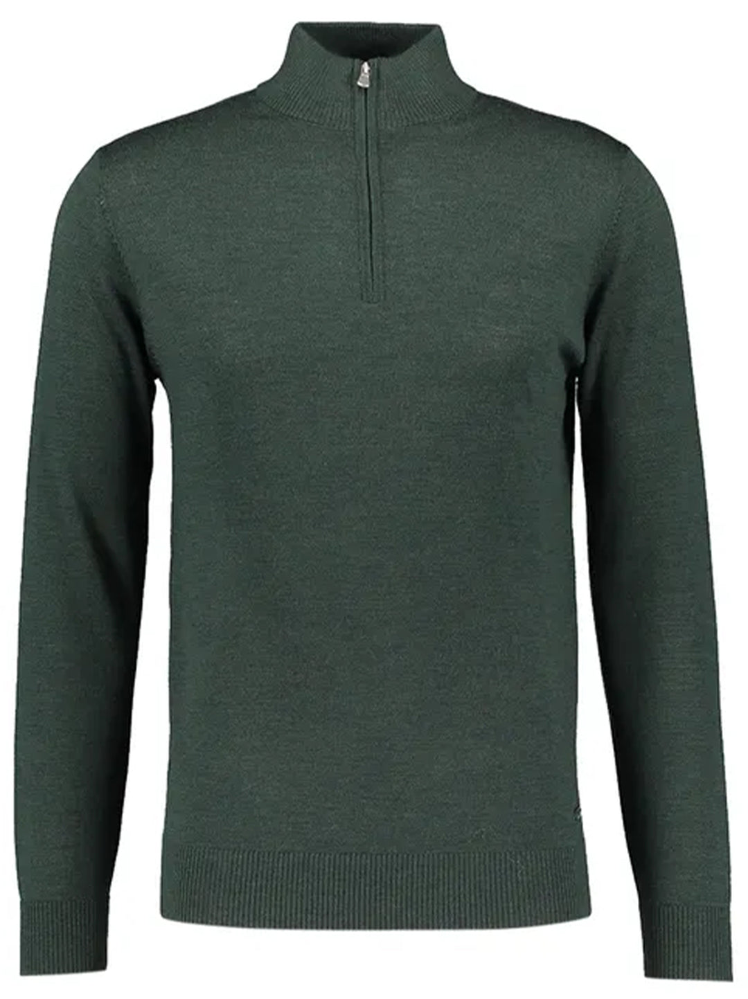 Seven Dials Saul trui met ritskraag-100% wol-HEREN TRUIEN & VESTEN-Groen