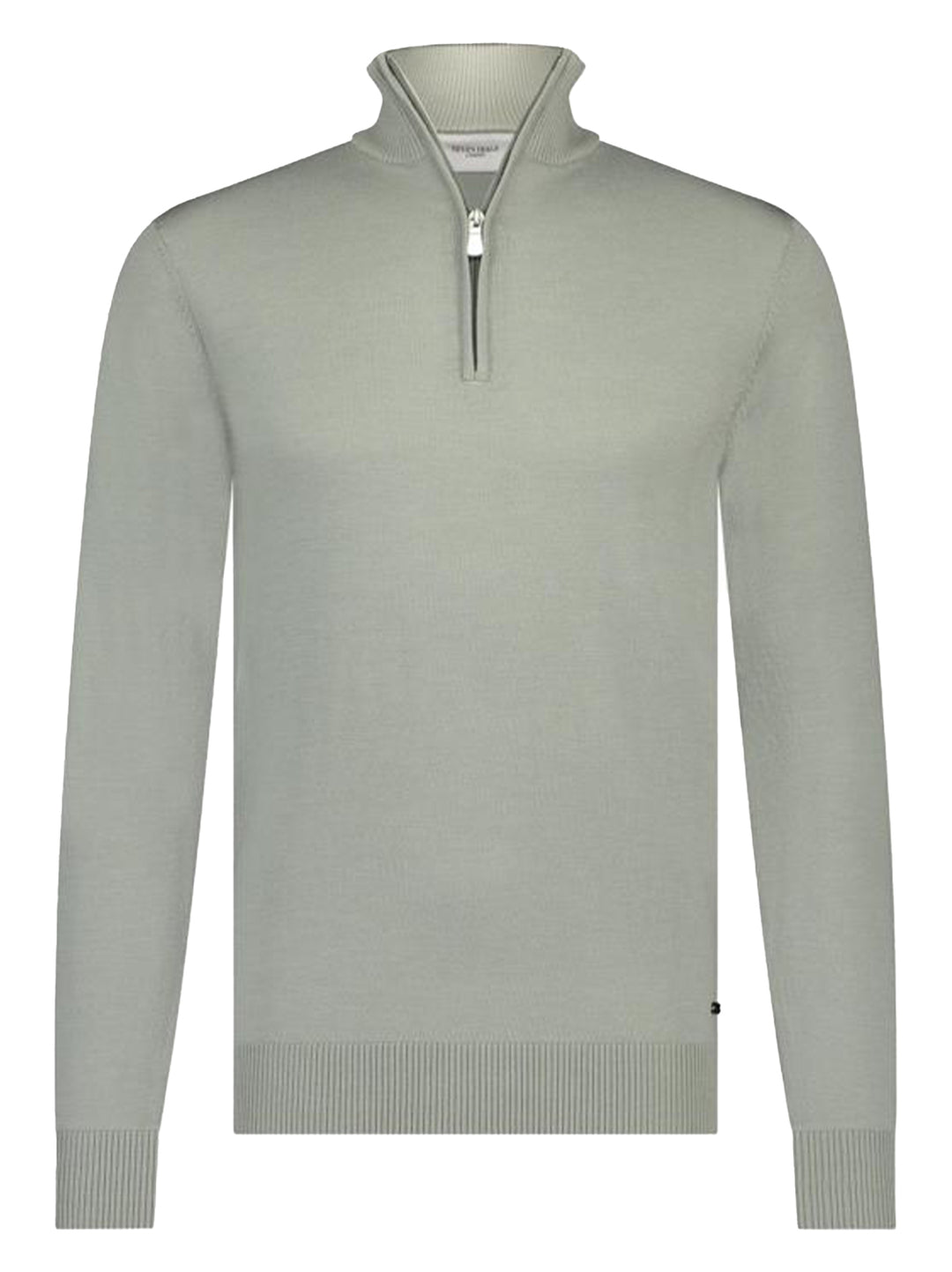 Seven Dials SAUL trui met ritskraag-100% wol-HEREN TRUIEN & VESTEN-Groen