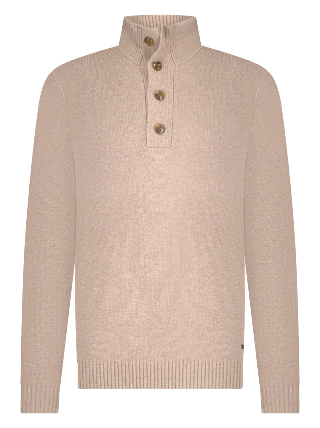 Seven Dials Seeley Trui Polo Kraag – Bruin-47% wol, 38% viscose, 10% nylon, 5% cashmere-HEREN TRUIEN & VESTEN-Bruin