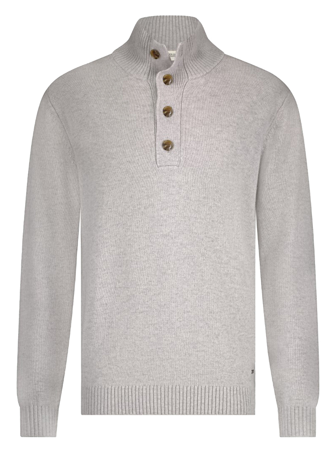 Seven Dials Seeley Trui Polo Kraag – Grijs-47% wol, 38% viscose, 10% nylon, 5% cashmere-HEREN TRUIEN & VESTEN-Grijs