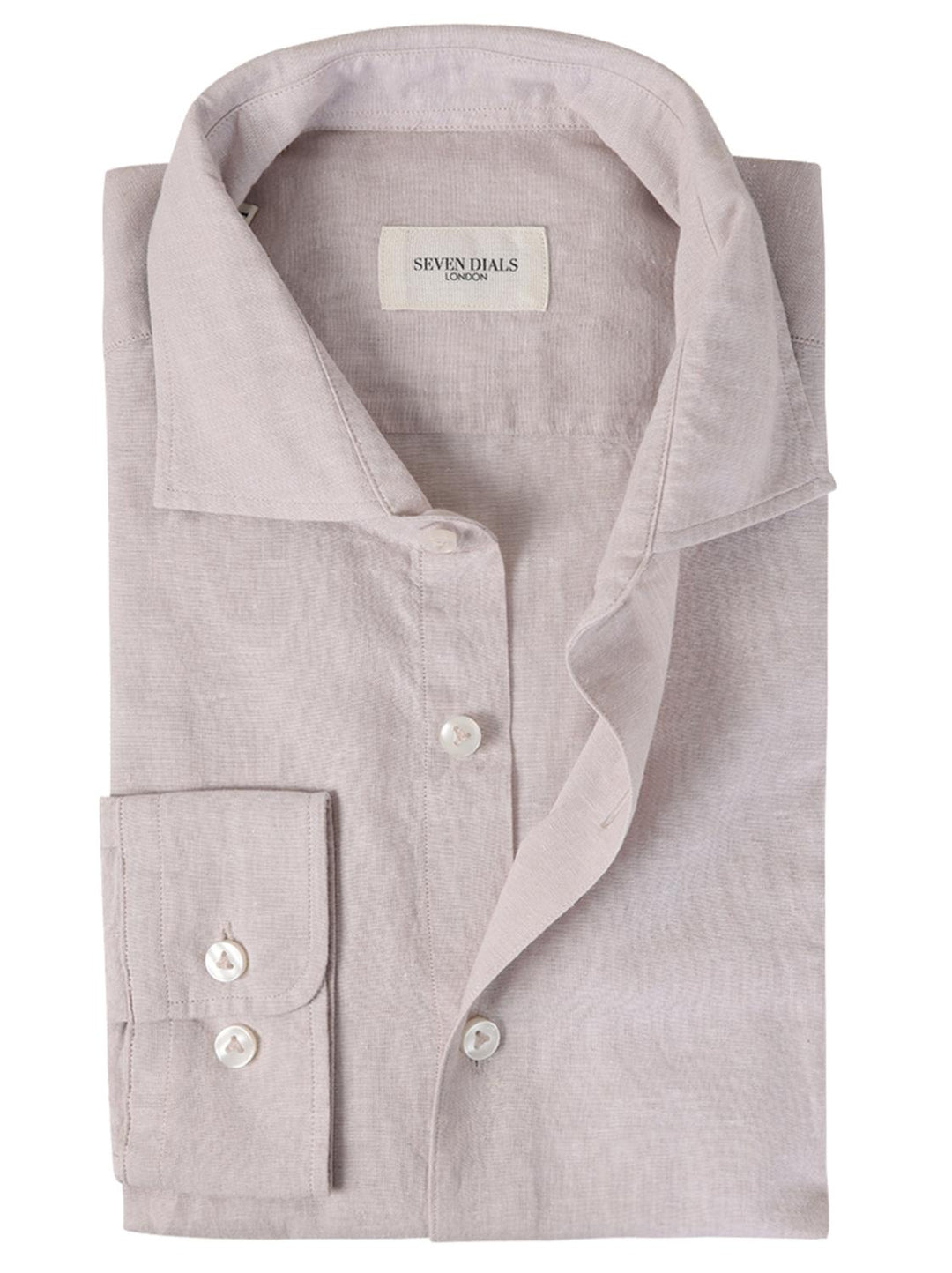 Seven Dials shirt JERRED-55% linnen, 45% katoen-HEREN SHIRTS-Beige