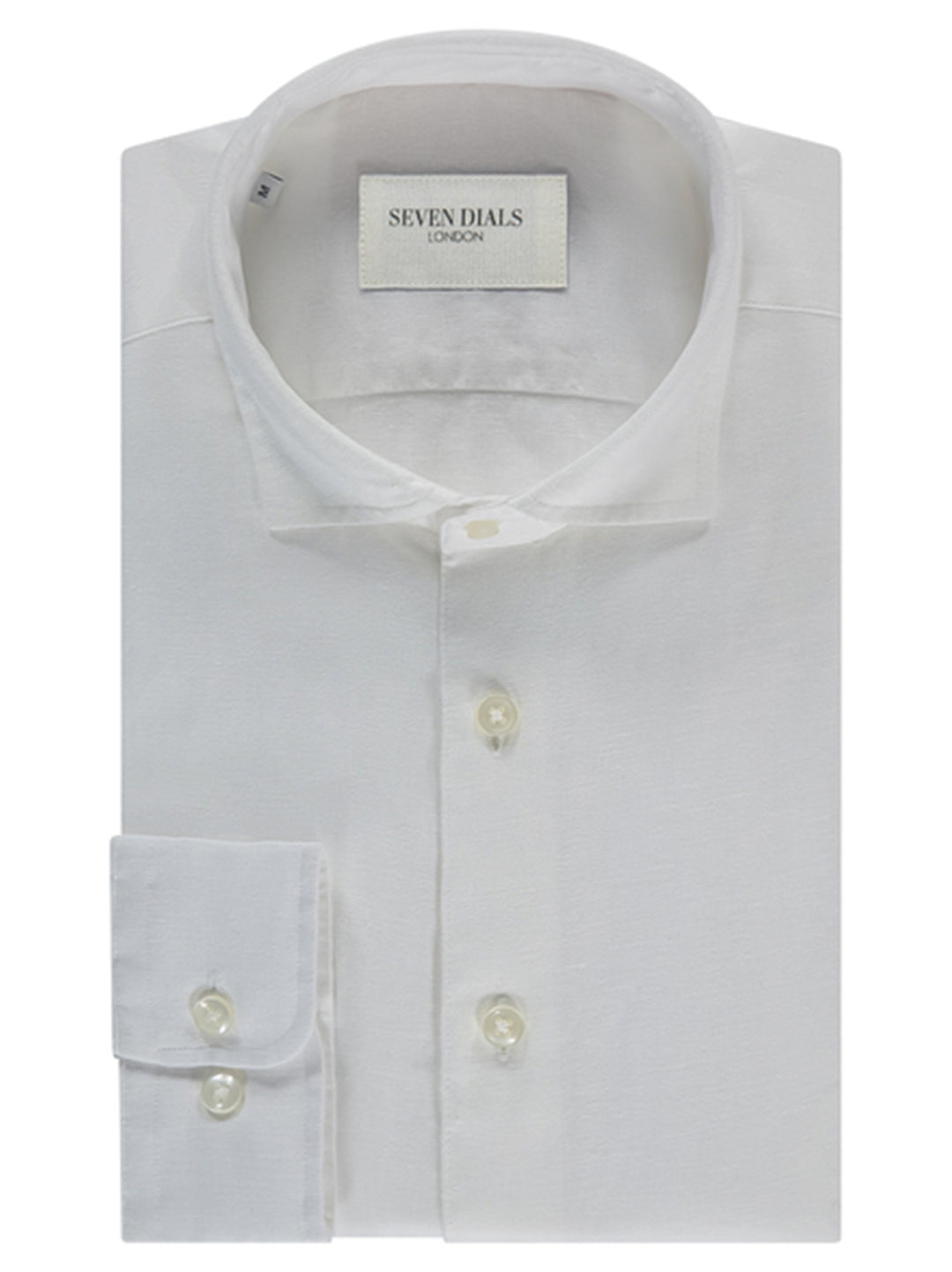 Seven Dials Shirt – Wit-65% linnen, 35% nylon-HEREN SHIRTS-Wit