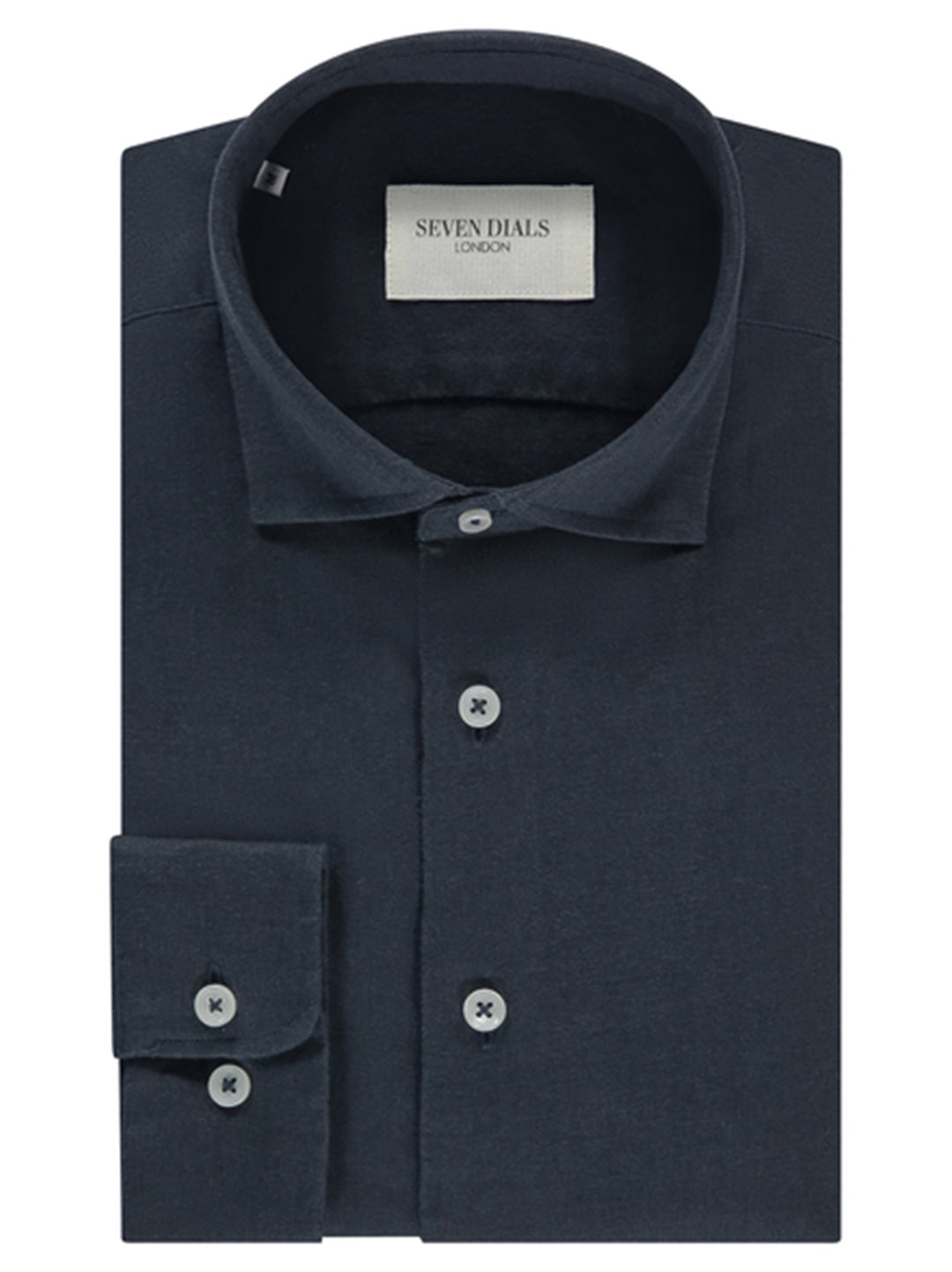 Seven Dials Shirt – Zwart-65% linnen, 35% nylon-HEREN SHIRTS-Zwart