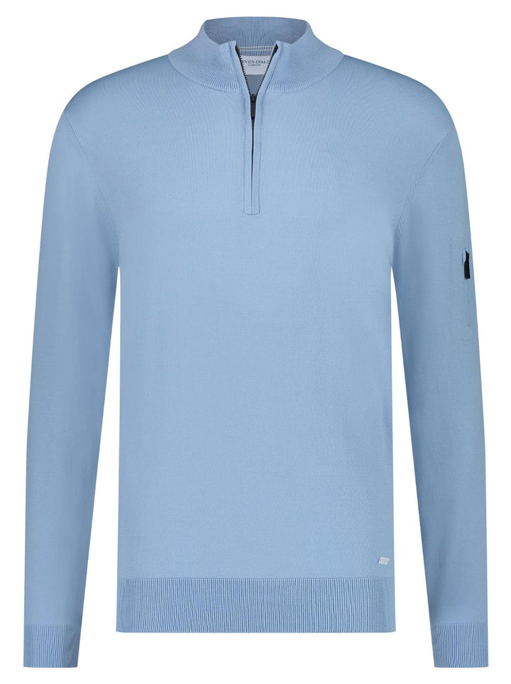 Seven Dials SPIKE halfzip-65% viskose, 35% polyamide-HEREN TRUIEN & VESTEN-Blauw