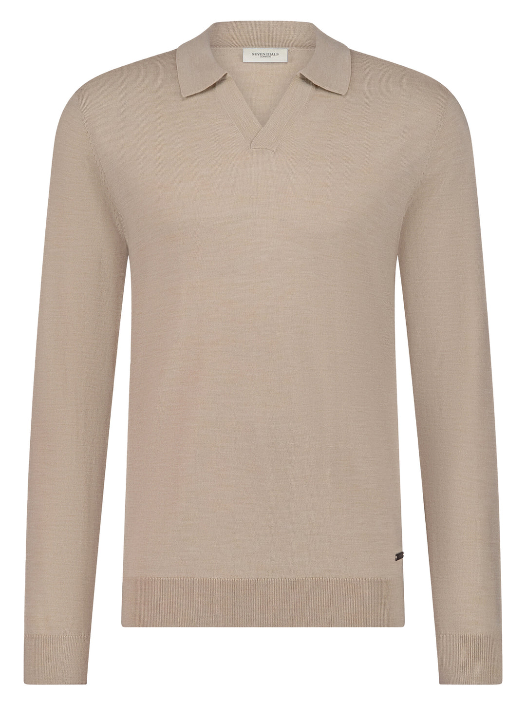 Seven Dials Trui met Polo Kraag Wyot – Beige-100% wol-HEREN TRUIEN & VESTEN-Beige