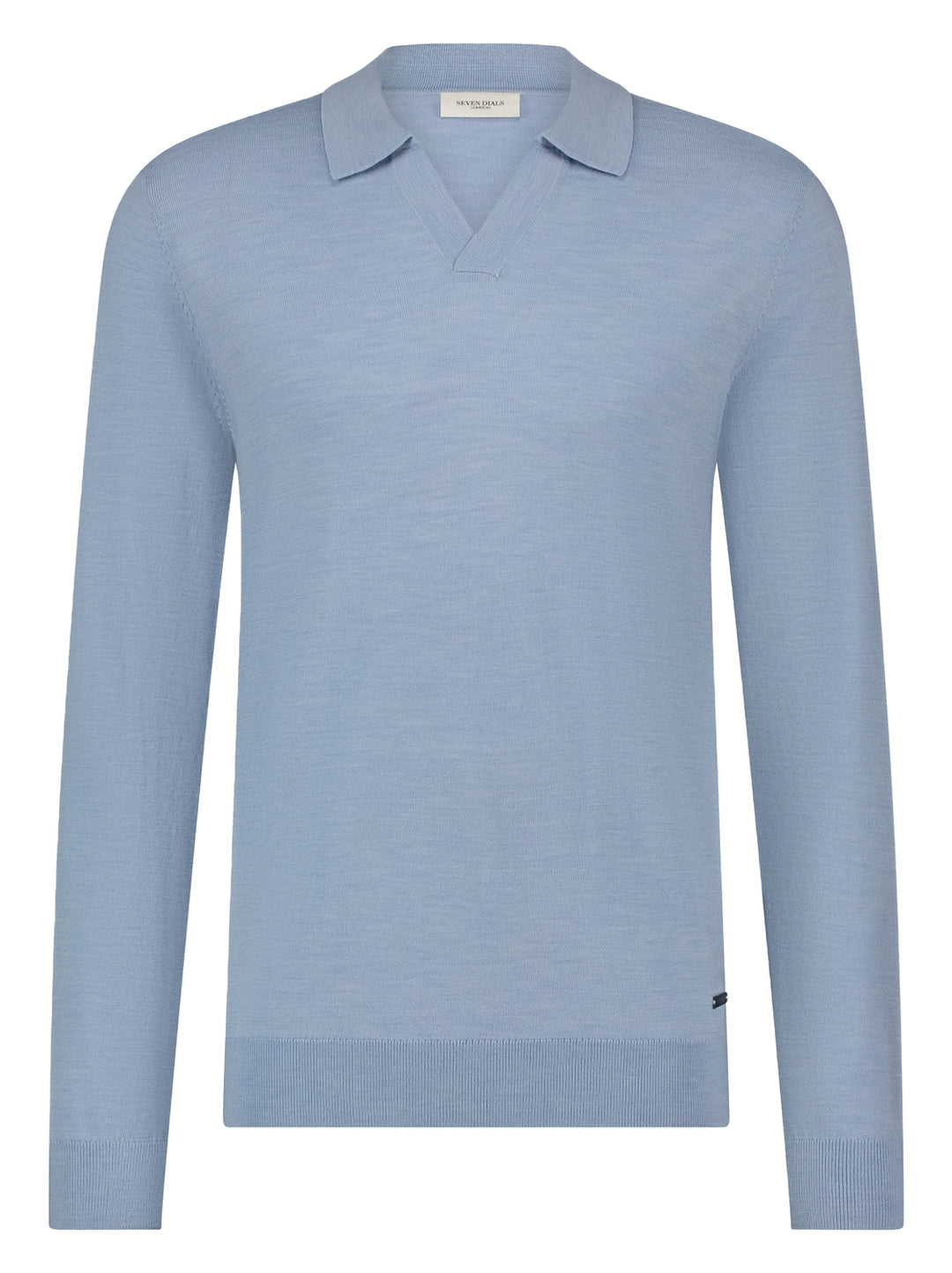 Seven Dials Trui met Polo Kraag Wyot – Blauw-100% wol-HEREN TRUIEN & VESTEN-Blauw