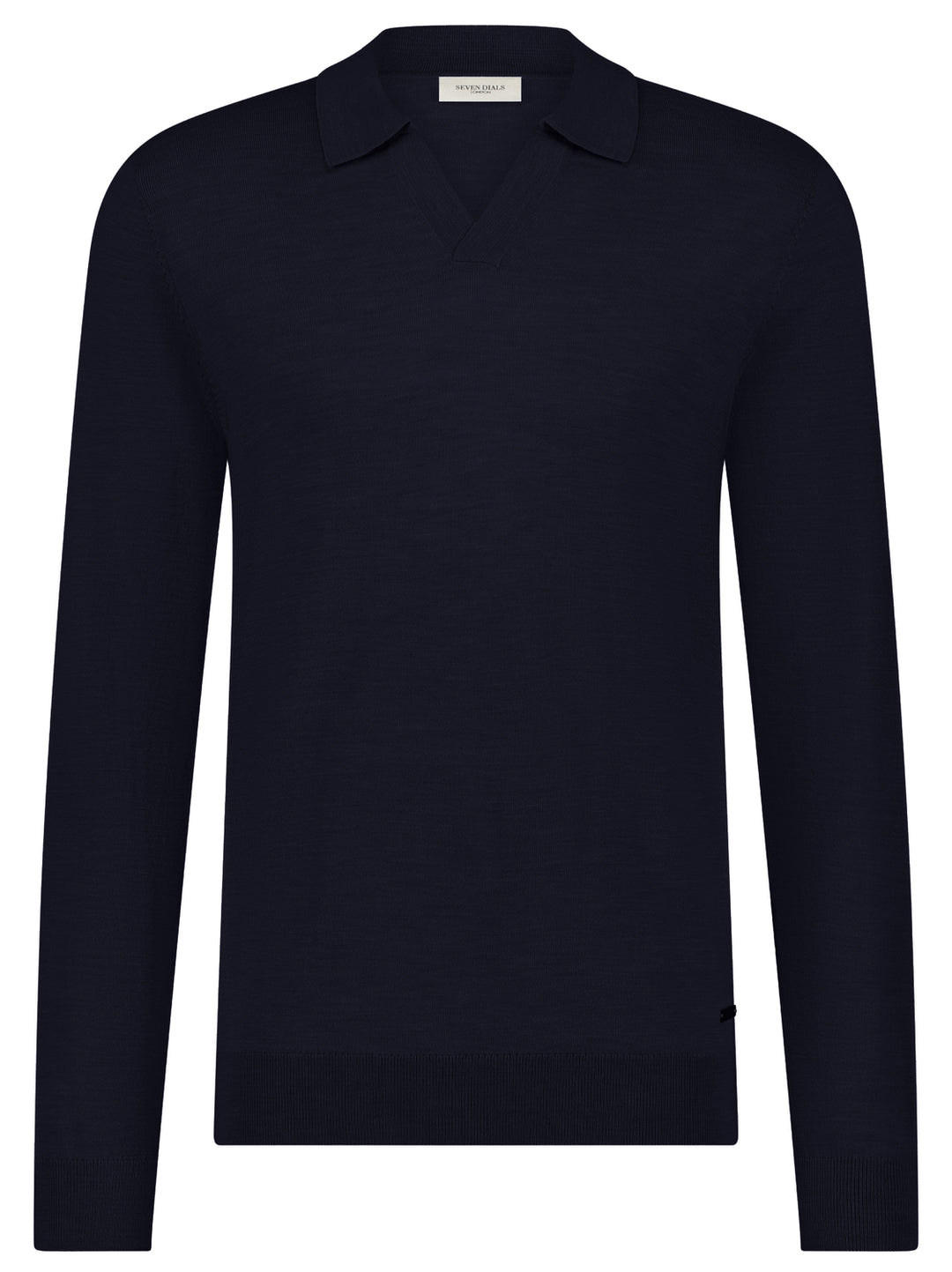 Seven Dials Trui met Polo Kraag Wyot – Blauw-100$ wol-HEREN TRUIEN & VESTEN-Blauw