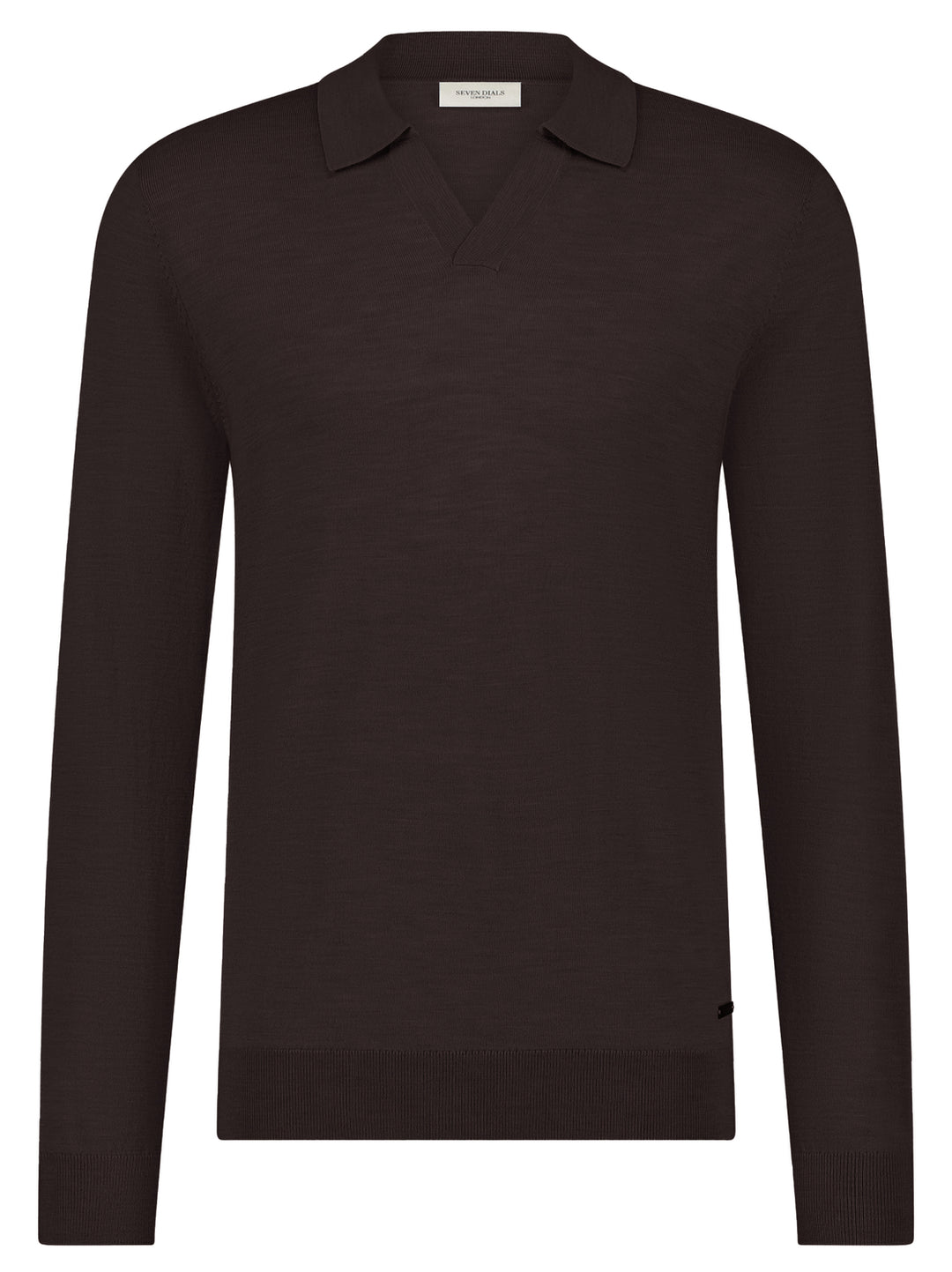 Seven Dials Trui met Polo Kraag Wyot – Bruin-100% wol-HEREN TRUIEN & VESTEN-Bruin