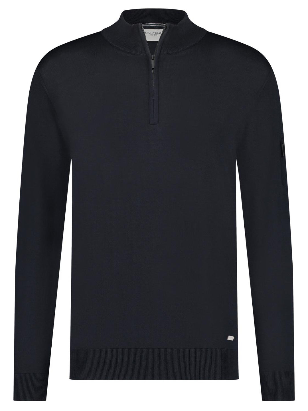 Seven Dials trui rits SPIKE-65% viskose, 35% polyamide-HEREN TRUIEN & VESTEN-Blauw