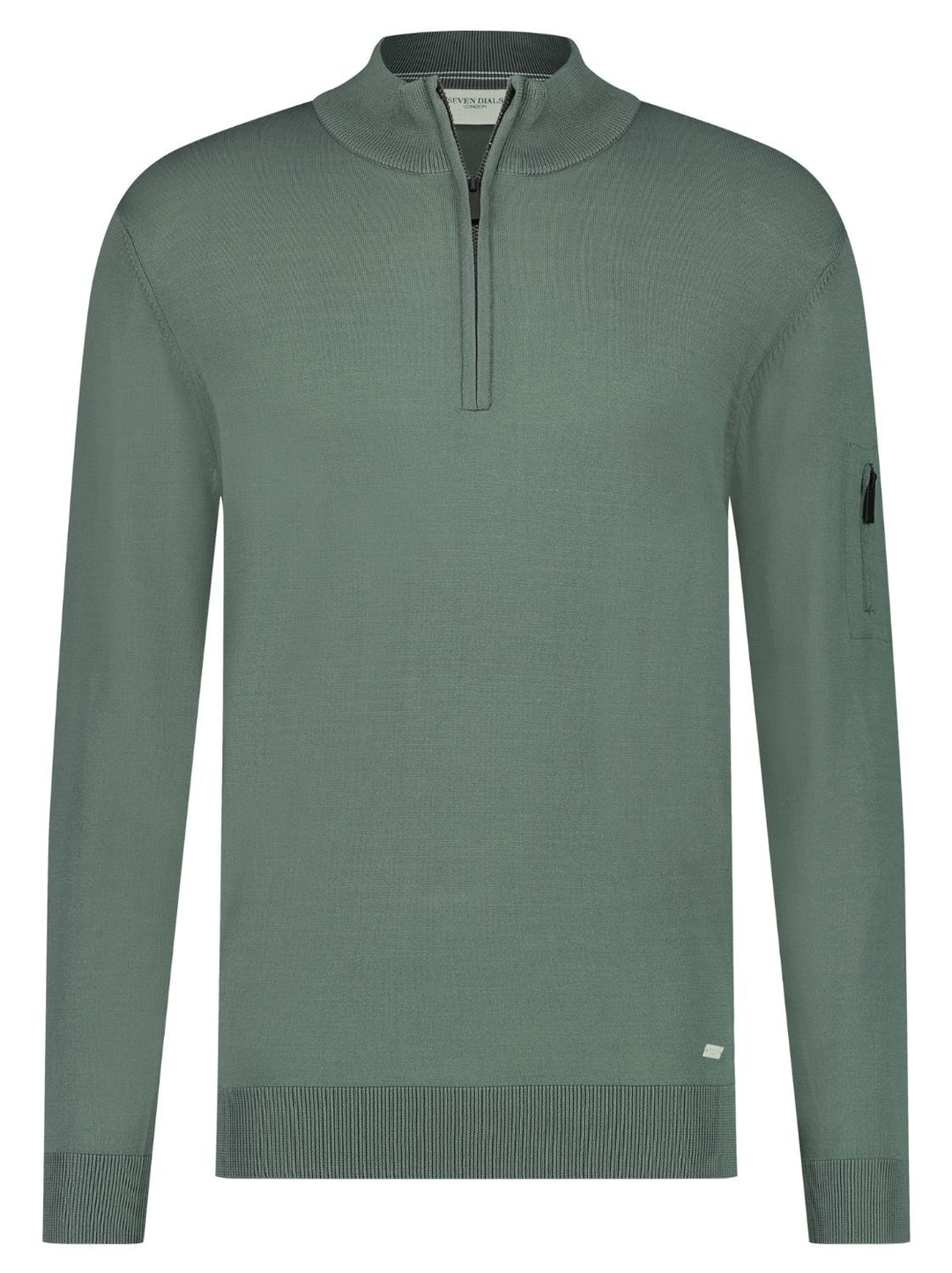 Seven Dials trui rits SPIKE-65% viskose, 35% polyamide-HEREN TRUIEN & VESTEN-Groen