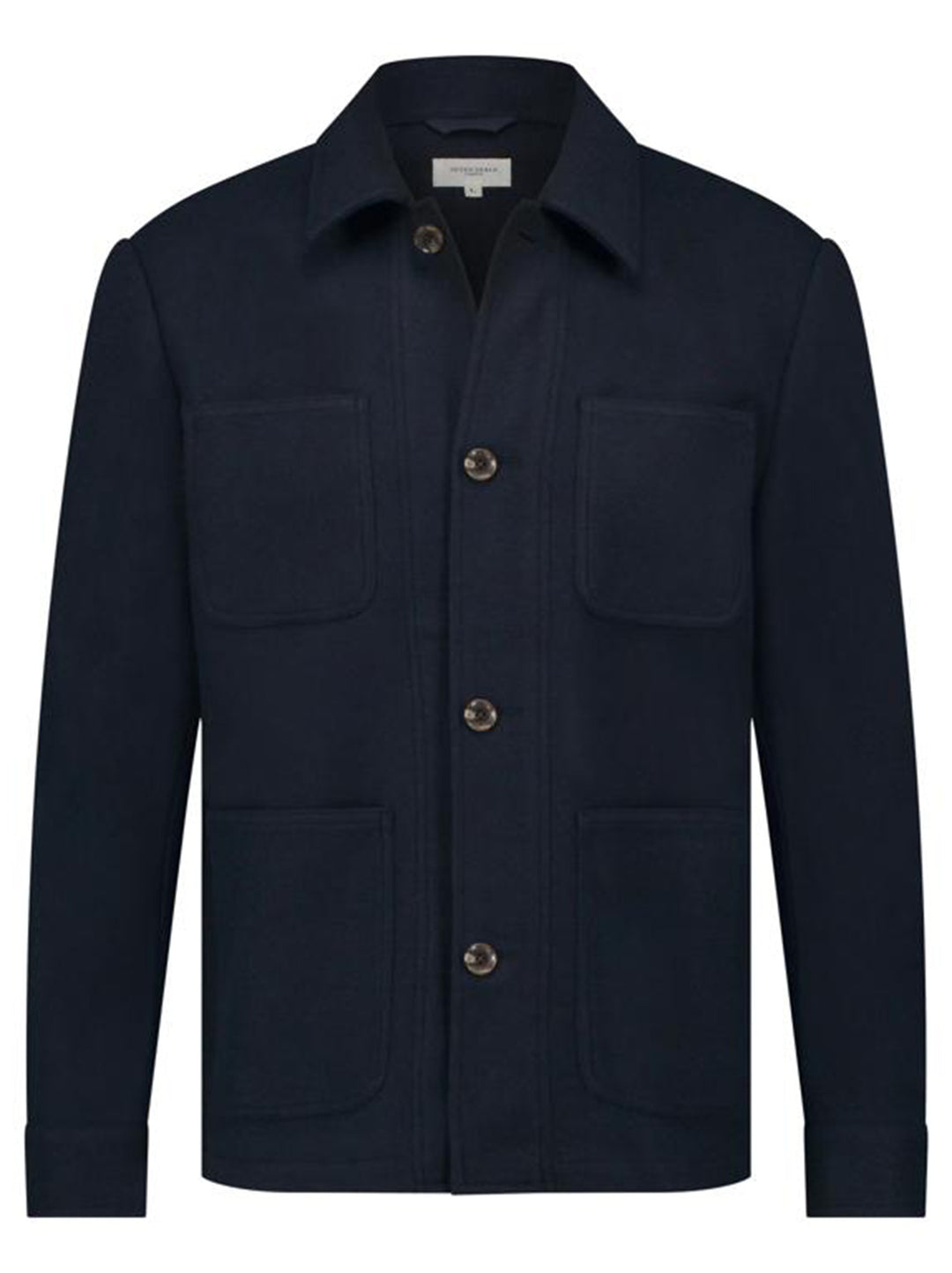 Seven Dials YORK wollen overshirt-88% Polyester<br />8% Viscose<br />4% Wol-HEREN SHIRTS-Blauw