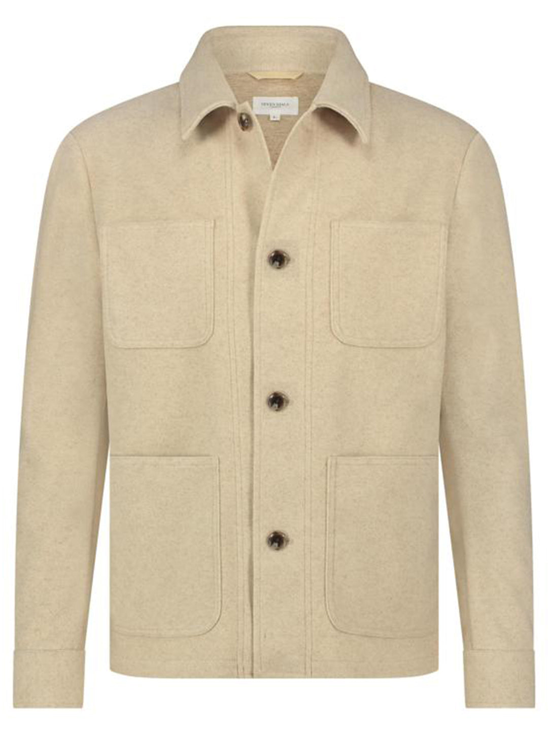 Seven Dials YORK wollen overshirt-88% Polyester<br />8% Viscose<br />4% Wol-HEREN SHIRTS-Bruin