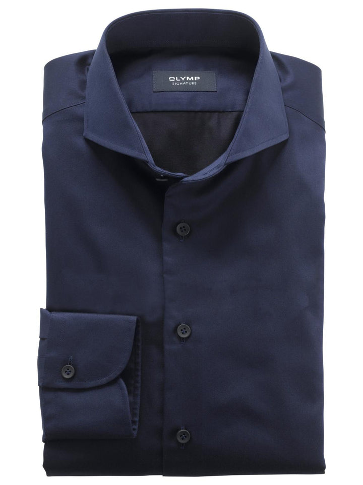 Signature Tailored Fit ML6-100% katoen-HEREN SHIRTS-Blauw