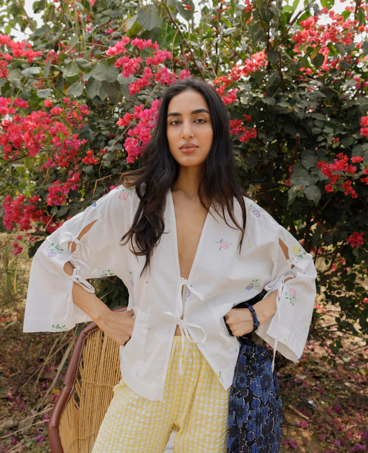 SISSEL EDELBO COHO top -100% katoen-DAMES TOPS & BLOUSES-Wit