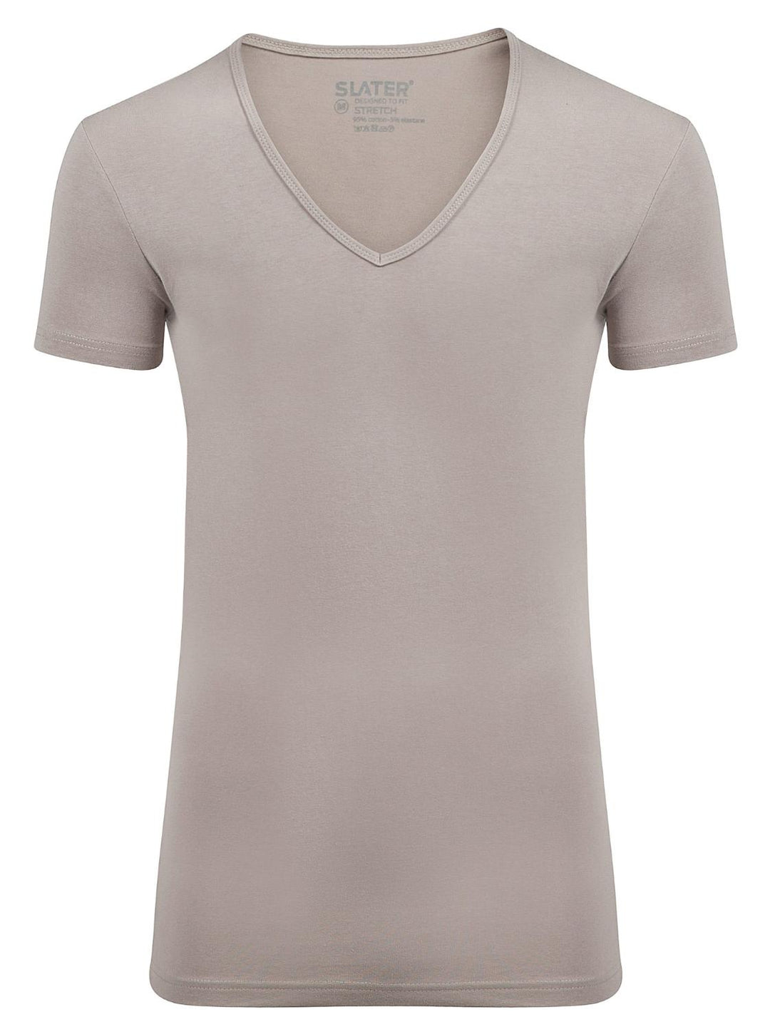 Slater basic v-hals 2-pack-100% Katoen-HEREN ONDER- EN BADMODE-Beige