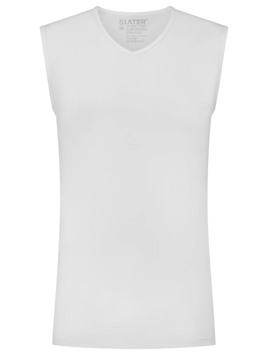 Slater mouwloos T-shirt-95% katoen 5% elastaan-HEREN ONDER- EN BADMODE-Wit