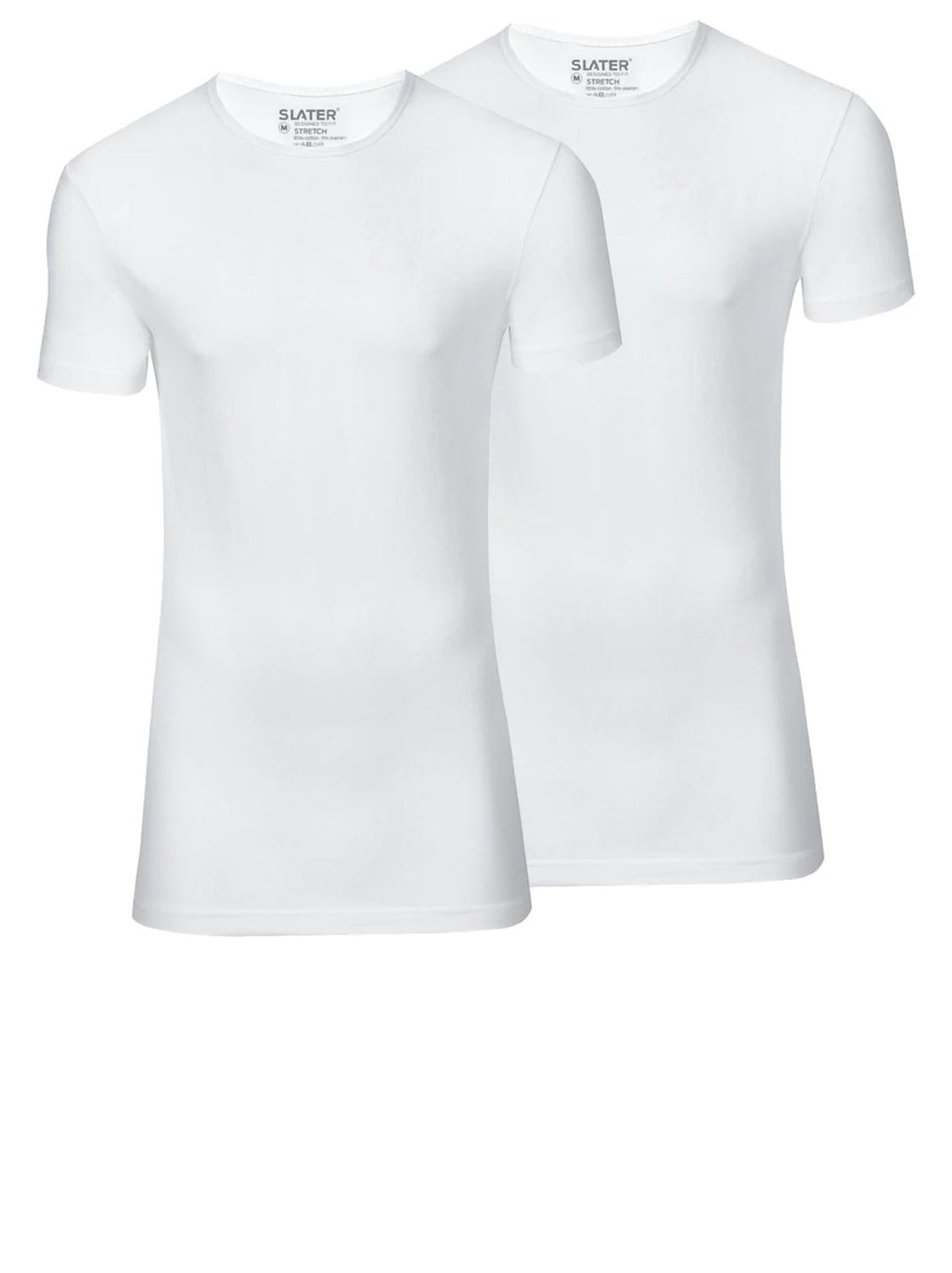 Slater stretch ronde hals 6500-95% katoen 5% elastaan-HEREN ONDER- EN BADMODE-Wit