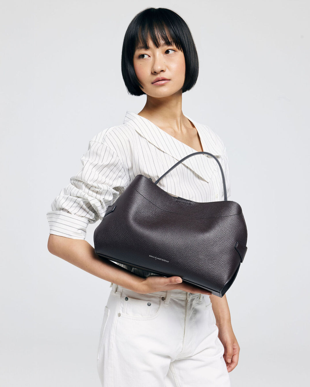 Smaak Amsterdam Tina Tas – Dark Chocolat-100% leer-DAMES ACCESSOIRES-Bruin