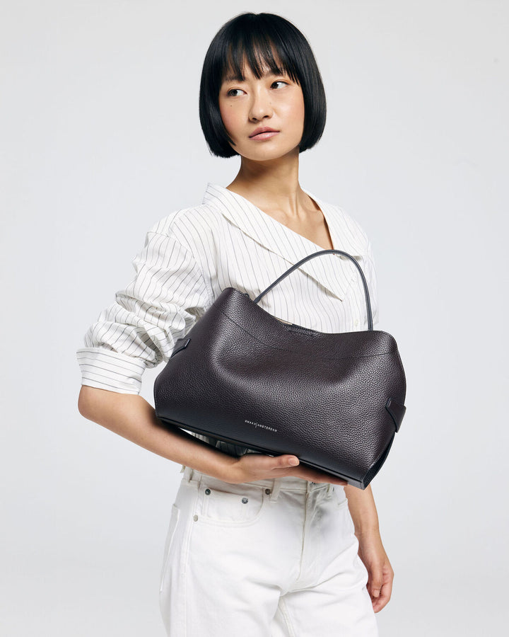 Smaak Amsterdam Tina Tas – Dark Chocolat-100% leer-DAMES ACCESSOIRES-Bruin