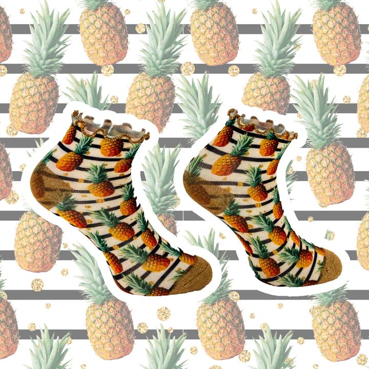 SOCK MY FEET PINEAPPLE sokken-DAMES ONDER- EN BADMODE-Goud