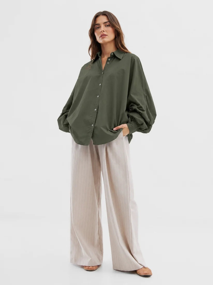SoSUE Antonia Blouse – Groen-100% katoen-DAMES TOPS & BLOUSES-Groen