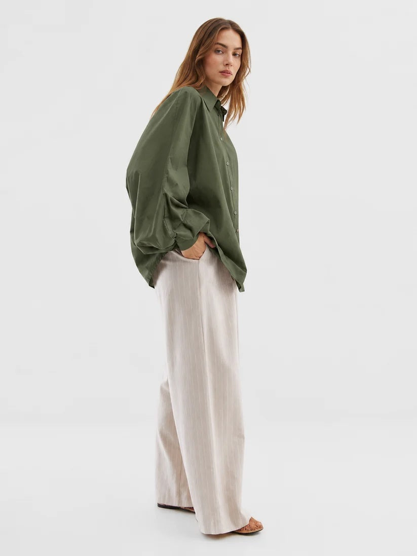 SoSUE Antonia Blouse – Groen-100% katoen-DAMES TOPS & BLOUSES-Groen