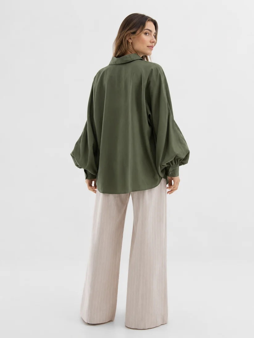 SoSUE Antonia Blouse – Groen-100% katoen-DAMES TOPS & BLOUSES-Groen