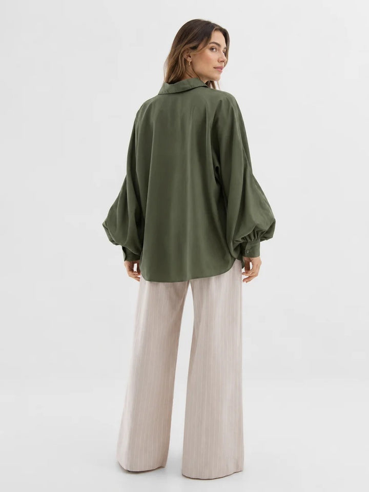 SoSUE Antonia Blouse – Groen-100% katoen-DAMES TOPS & BLOUSES-Groen