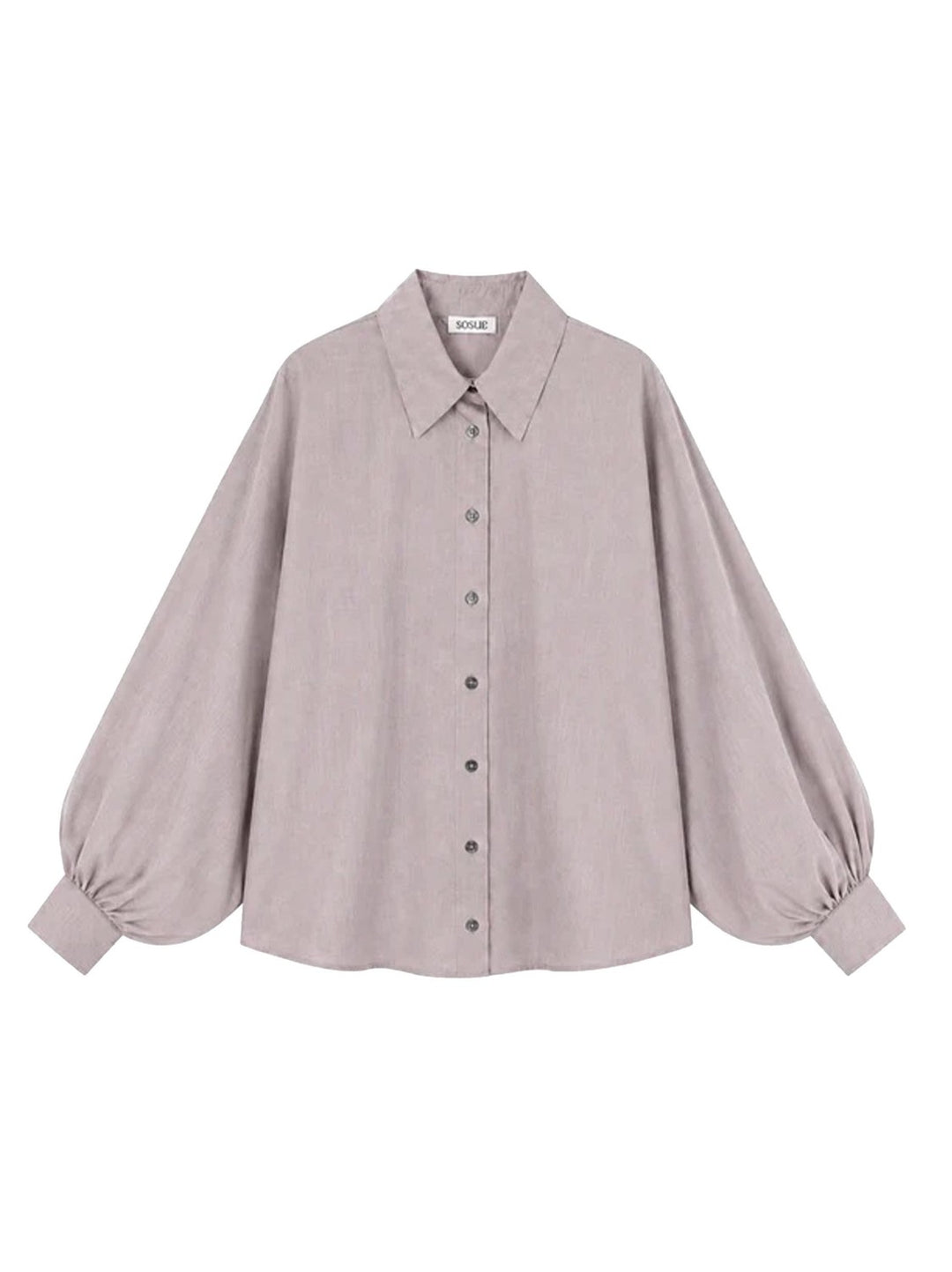 SoSUE Antonia Flanellen Blouse – Grijs-100% katoen-DAMES TOPS & BLOUSES-Grijs