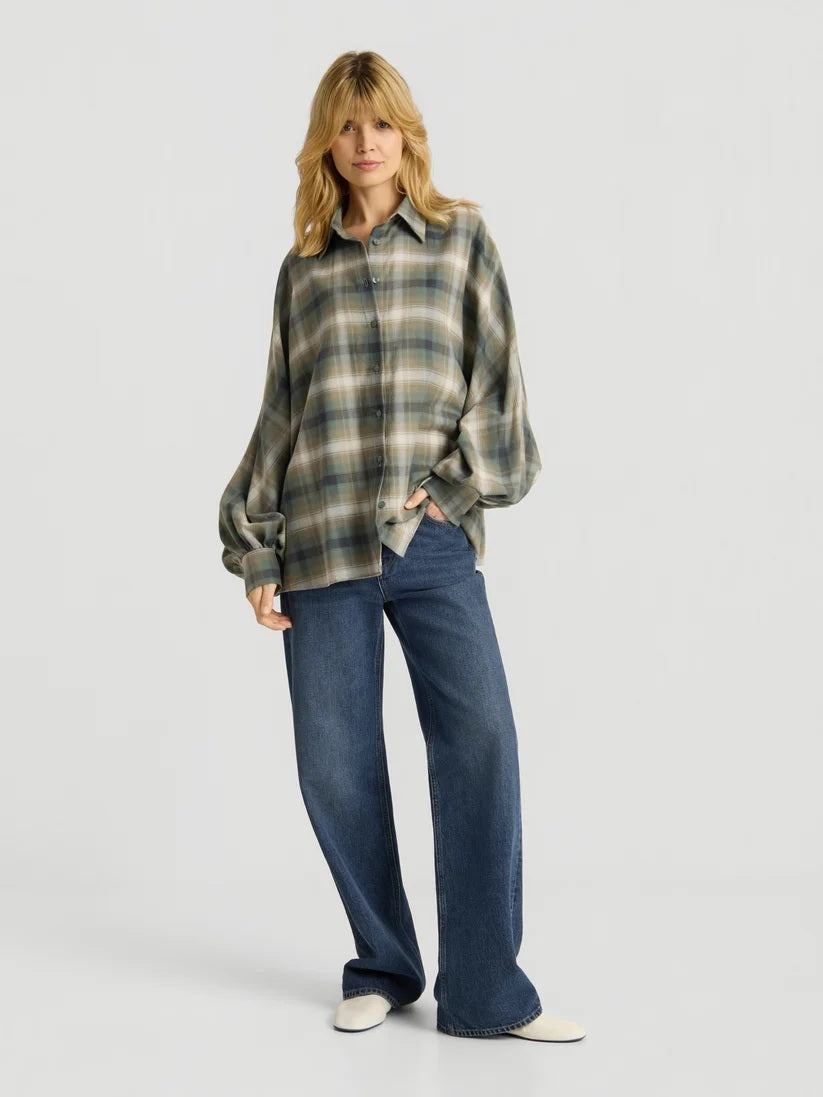 SoSUE Antonia Ruitblouse – Groen-100% katoen-DAMES TOPS & BLOUSES-Groen
