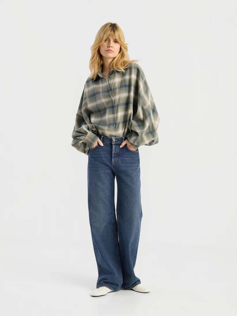 SoSUE Antonia Ruitblouse – Groen-100% katoen-DAMES TOPS & BLOUSES-Groen