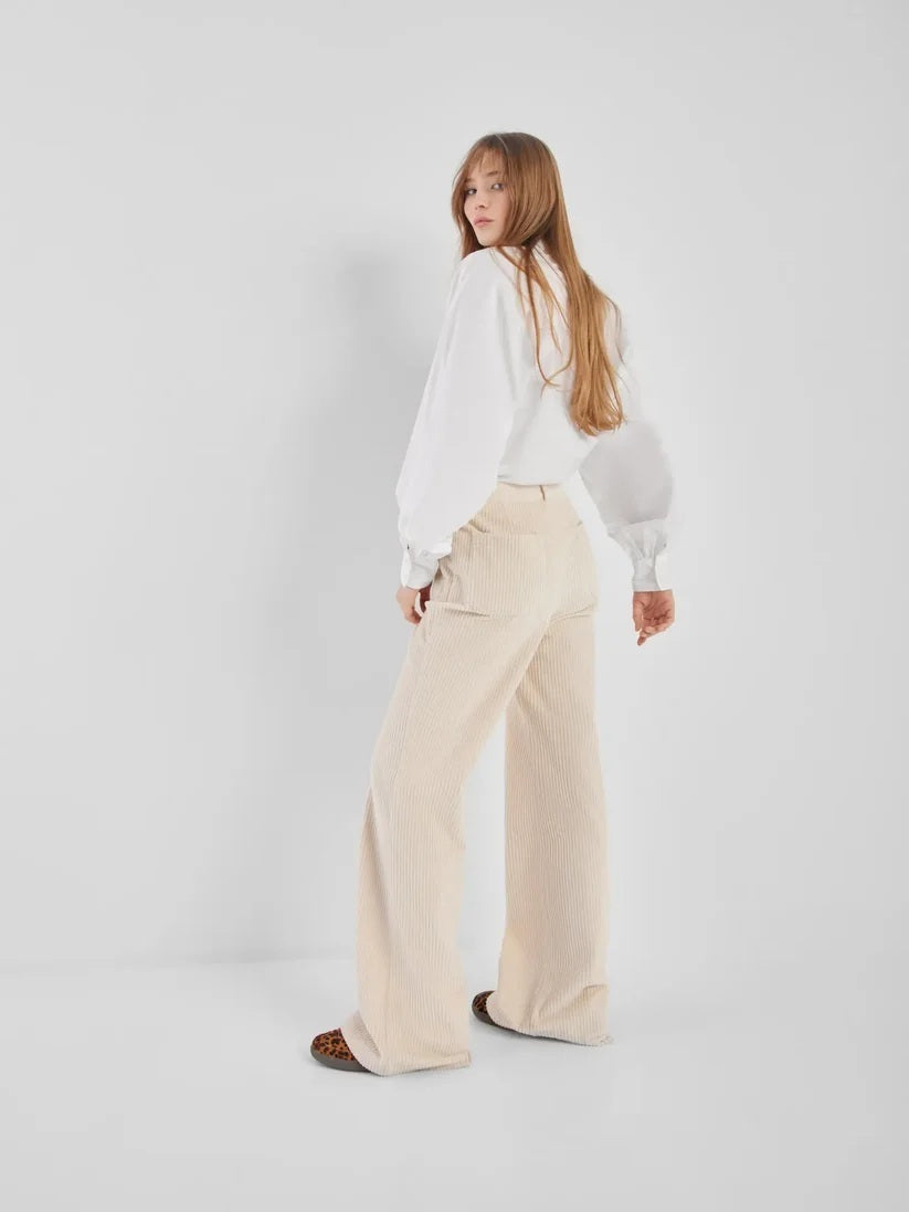 SoSUE Antonia Slim Blouse – Wit-100% katoen-DAMES TOPS & BLOUSES-Wit