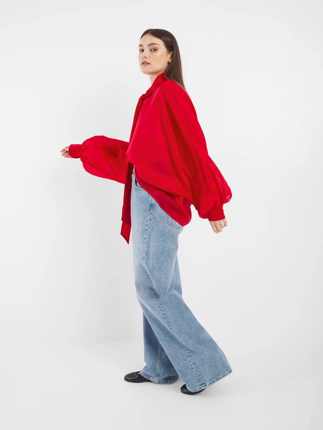 SoSUE – Antonia Strikblouse Rood-85% lycocell, 15% polyester-DAMES TOPS & BLOUSES-Rood