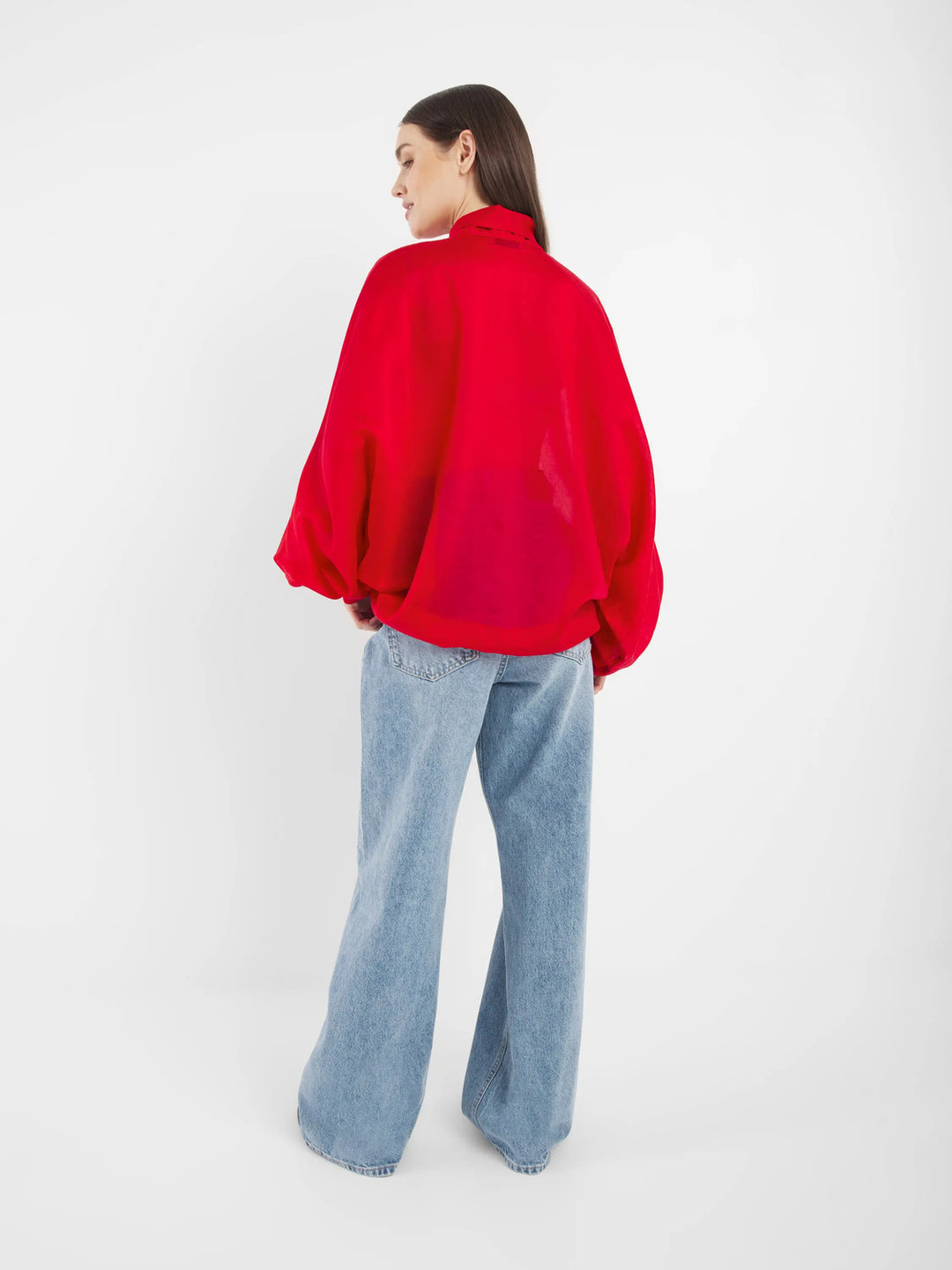 SoSUE – Antonia Strikblouse Rood-85% lycocell, 15% polyester-DAMES TOPS & BLOUSES-Rood