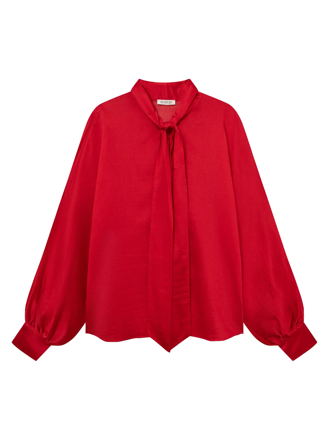 SoSUE – Antonia Strikblouse Rood-85% lycocell, 15% polyester-DAMES TOPS & BLOUSES-Rood