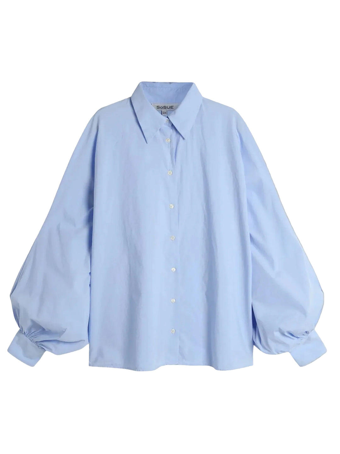 SoSUE Blouse – Blauw-100% katoen-DAMES TOPS & BLOUSES-Blauw