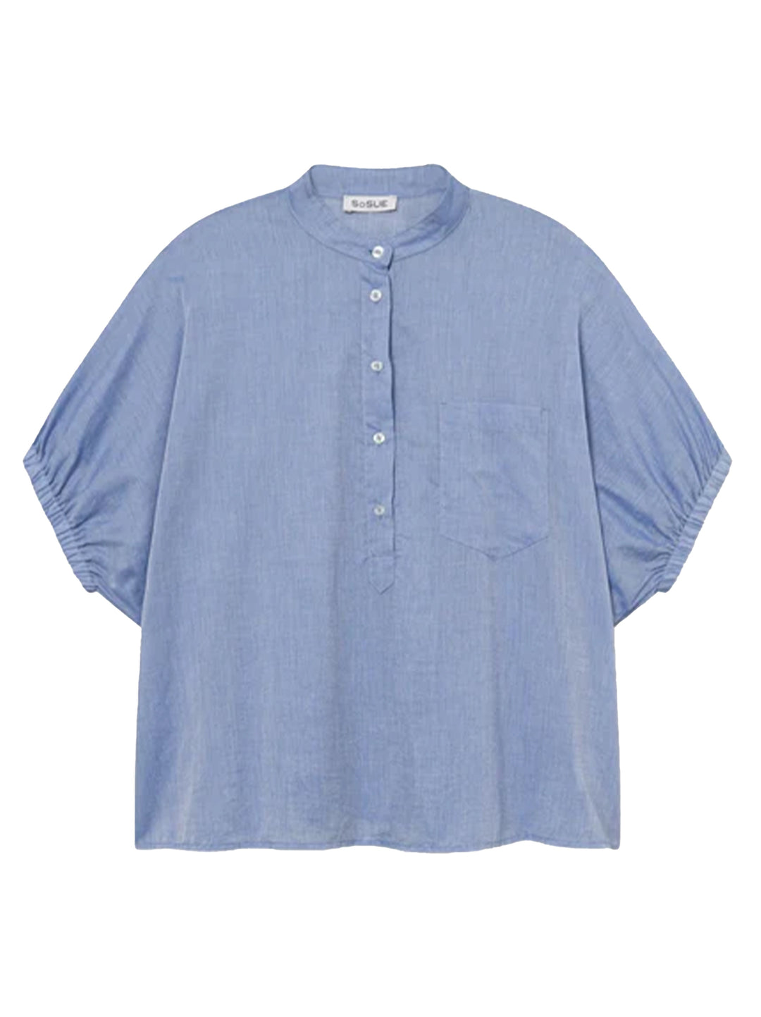 SoSUE Blouse – Blauw-100% katoen-DAMES TOPS & BLOUSES-Blauw